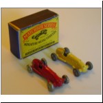 Lincoln Matchbox Racing Car (in yellow) and the Motorway Mini version (in red) (photo ARG Hawke)