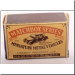 Lincoln Matchbox box (photo Ron Ford)
